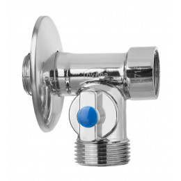 Кран кульовий триходовий Invena ZW-16-020 1/2"З x 1/2"В x 3/4"З