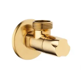 Кран відсікаючий, керамічний картридж, золотий 1/2"х1/2", ZW-49-01Z