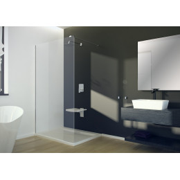 Кабіна walk in AVEO 120x195 скло прозоре, тримачі хромовані 120 см