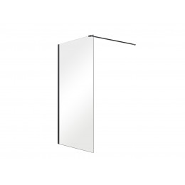 Кабіна walk in AVEO BLACK 140x195 скло прозоре, чорний профіль, тримачі 120 см