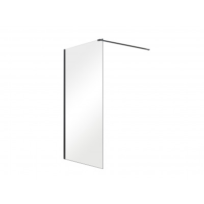 Кабіна walk in AVEO BLACK 140x195 скло прозоре, чорний профіль, тримачі 120 см Кабіна walk in AVEO BLACK 140x195 скло прозоре, чорний профіль, тримачі 120 см