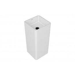 Умивальник вільностоячий AYGO 40x40x85 білий матовий, з cифоном клік-клак (чорний матовий)