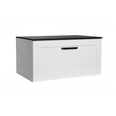 Тумба під умивальник без стільниці DEXA 60x50x40 + сифон, чорна ручка, біла Тумба під умивальник без стільниці DEXA 60x50x40 + сифон, чорна ручка, біла