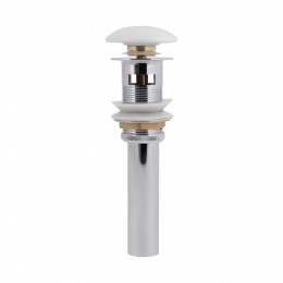 Донний клапан для раковини Pop-up 225х70х70 мм, White з переливом QT066PU02OW Qtap