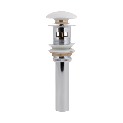 Донний клапан для раковини Pop-up 225х70х70 мм, White з переливом QT066PU02OW Qtap