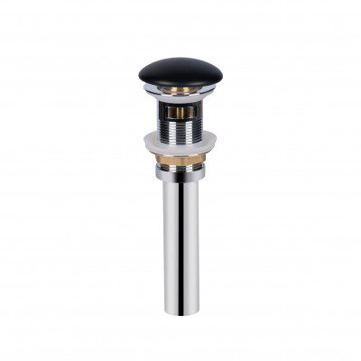 Донний клапан для раковини Pop-up 225х70х70 мм, Matt Black з переливом QT066PU03OMB Qtap