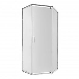 Душова кабіна Scorpio CRM10115-AC6, 100х100 см, п'ятикутна, скло 6 мм Clear, CalcLess, розпашна, без піддону Qtap