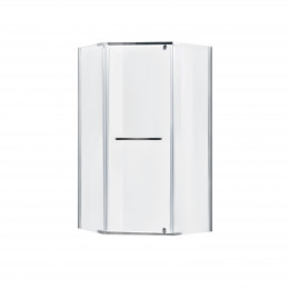 Душова кабіна Dozorca SC90x90.CRM.LOW.TR п'ятикутна, для низьк. піддону, висота 190 см, скло проз. 6 мм, без піддону Lidz