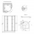 Набір: Душова кабіна Latwa SC90x90.SAT.LOW.FR, напівкругла, скло Frost 4 мм + Душовий піддон Kupala ST90x90x16 Lidz
