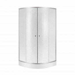 Набір: Душова кабіна Latwa SC90x90.SAT.LOW.FR, напівкругла, скло Frost 4 мм + Душовий піддон Kapielka ST90x90x14 Lidz