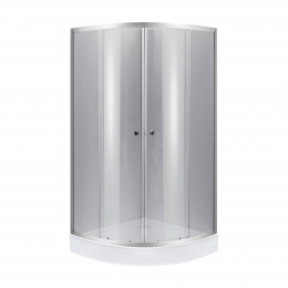 Lidz Набор: Душевая кабина Latwa SC90x90.SAT.LOW.DGR, полукруглая, стекло тонированное 4 мм + Душевой поддон Kapielka ST90x90x14