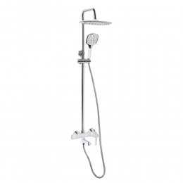 Душова система універсальна Grand, Chrome/White (k35) на три споживача (з виливом) QTGRAWCR1004 Qtap