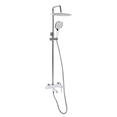 Душова система універсальна Grand, Chrome/White (k35) на три споживача (з виливом) QTGRAWCR1004 Qtap
