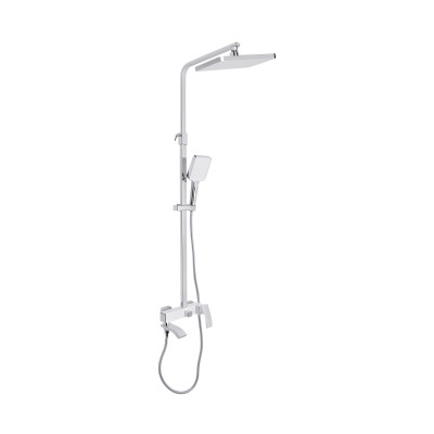 Душова система універсальна Swan Cascada, Chrome/White (k35) на три споживача (з виливом) QTSWA111CRW45570 Qtap