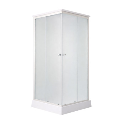 Душовий бокс Kubis SB90x90.SAT.LOW.FR, низький, скло Frost 4 мм + стінки WHI Lidz