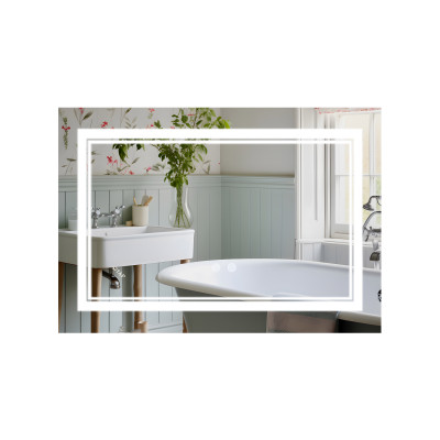 Дзеркало настінне Cardinal (CA1) 800х600 мм, прямокутне, з LED-підсвіткою Touch, антизапотіванням, димером, рег. темп. кольору (3000-6500K), Reverse Qtap