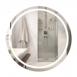 Дзеркало настінне Mideya (MI6) R900 мм, кругле, з LED-підсвіткою Touch, антизапотіванням, димером, рег. яскравості Qtap