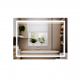 Дзеркало настінне Cardinal (CA2) 1000х800 мм, прямокутне, з LED-підсвіткою Touch, антизапотіванням, димером, рег. темп. кольору (3000-6500K) Qtap