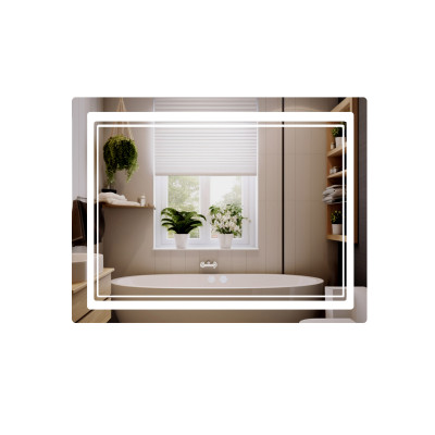 Дзеркало настінне Cardinal (CA2) 1000х800 мм, прямокутне, з LED-підсвіткою Touch, антизапотіванням, димером, рег. темп. кольору (3000-6500K) Qtap Дзеркало настінне Cardinal (CA2) 1000х800 мм, прямокутне, з LED-підсвіткою Touch, антизапотіванням, димером, рег. темп. кольору (3000-6500K) Qtap