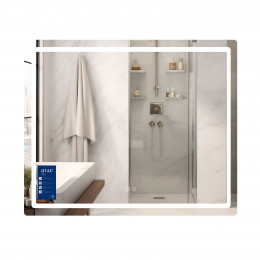 Дзеркало настінне Mideya (MI2) 900х700 мм, прямокутне, з LED-підсвіткою Touch, антизапотіванням, димером, рег. яскравості Qtap