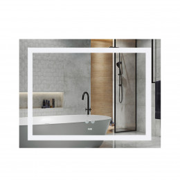 Дзеркало настінне Kubis (KU1) 1200х800 мм, прямокутне, з LED-підсвічуванням Touch, антизапотіванням, димером, рег. яскравості Lidz