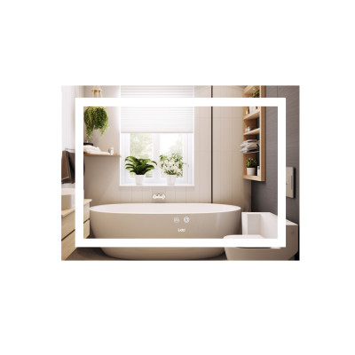 Дзеркало настінне Kubis (KU1) 700х500 мм, прямокутне, з LED-підсвічуванням Touch, антизапотіванням, димером, рег. яскравості Lidz Дзеркало настінне Kubis (KU1) 700х500 мм, прямокутне, з LED-підсвічуванням Touch, антизапотіванням, димером, рег. яскравості Lidz