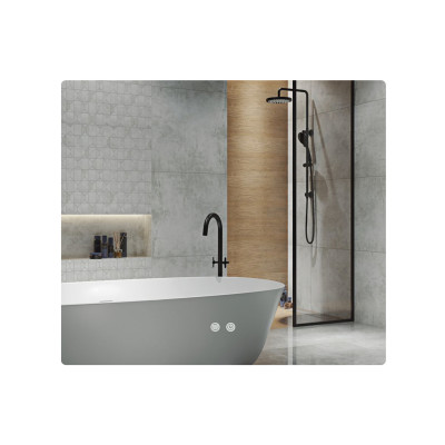 Дзеркало настінне Taurus (TA2) 800×600 мм, прямокутне, з LED-підсвіткою Touch, антизапотіванням, димером, рег. темп. кольору (3000-6500K) Qtap