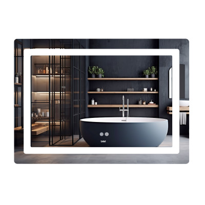 Дзеркало настінне Kubis (KU2) 1000х800 мм, прямокутне, з LED-підсвічуванням Touch, антизапотіванням, димером, рег. яскравості Lidz Дзеркало настінне Kubis (KU2) 1000х800 мм, прямокутне, з LED-підсвічуванням Touch, антизапотіванням, димером, рег. яскравості Lidz