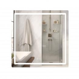 Дзеркало настінне Mideya (MI2) 700х800 мм, прямокутне, з LED-підсвіткою Touch, антизапотіванням, димером, рег. яскравості Qtap