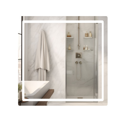 Дзеркало настінне Mideya (MI2) 700х800 мм, прямокутне, з LED-підсвіткою Touch, антизапотіванням, димером, рег. яскравості Qtap Дзеркало настінне Mideya (MI2) 700х800 мм, прямокутне, з LED-підсвіткою Touch, антизапотіванням, димером, рег. яскравості Qtap