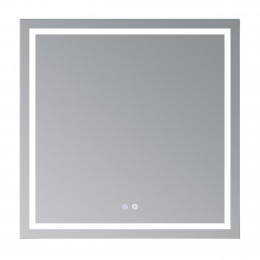 Дзеркало настінне Mideya (MI1) 800x800 мм, прямокутне, з LED-підсвіткою Touch, антизапотіванням, димером, рег. яскравості Qtap