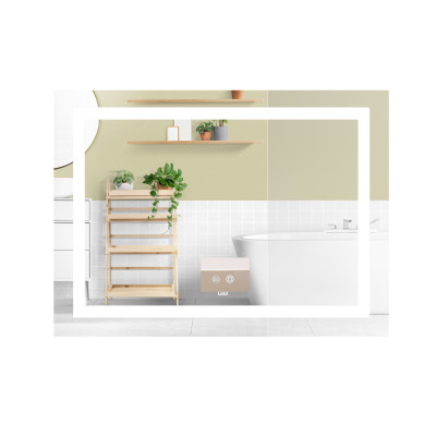 Дзеркало настінне Kubis (KU1) 900х700 мм, прямокутне, з LED-підсвічуванням Touch, антизапотіванням, димером, рег. яскравості Lidz Дзеркало настінне Kubis (KU1) 900х700 мм, прямокутне, з LED-підсвічуванням Touch, антизапотіванням, димером, рег. яскравості Lidz