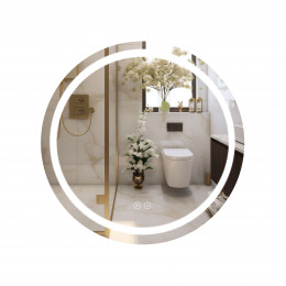Дзеркало настінне Mideya (MI6) R700 мм, кругле, з LED-підсвіткою Touch, антизапотіванням, димером, рег. яскравості Qtap