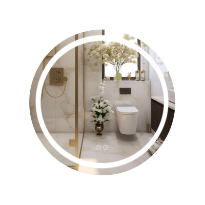 Дзеркало настінне Mideya (MI6) R700 мм, кругле, з LED-підсвіткою Touch, антизапотіванням, димером, рег. яскравості Qtap Дзеркало настінне Mideya (MI6) R700 мм, кругле, з LED-підсвіткою Touch, антизапотіванням, димером, рег. яскравості Qtap