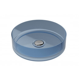 Умивальник на стільницю ENYA Blue Wave 36х36 клік-клак хром