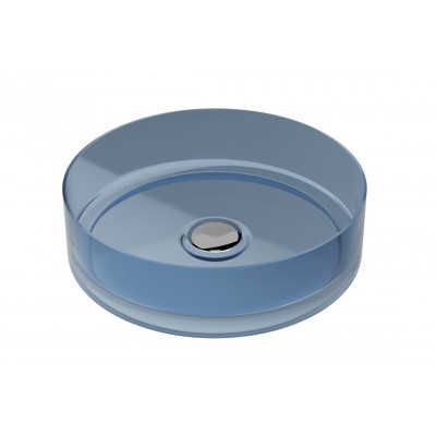 Умивальник на стільницю ENYA Blue Wave 36х36 клік-клак хром