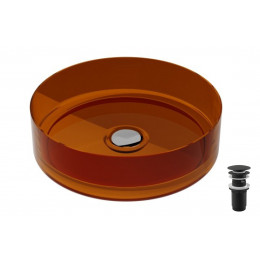 Умивальник на стільницю ENYA Earth Rust 36х36 клік-клак чорний мат