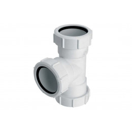 Трійник пластиковий d50 з гайками, 50E-WH