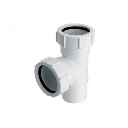 Трійник пластиковий d50 з двома гайками та виходом 50F-WH