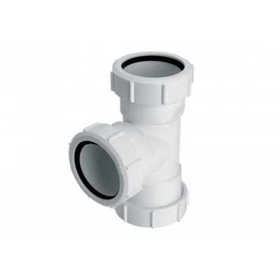 Трійник пластиковий d 32 з гайками 32E-WH
