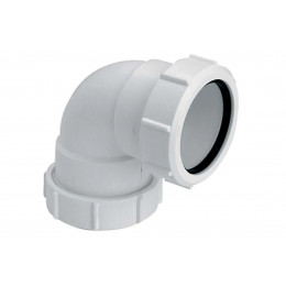 Коліно пластикове 90° ∅50 з гайками, 50A-WH