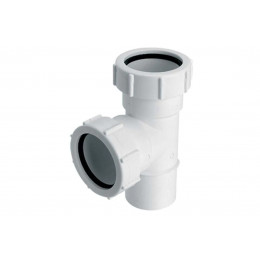 Трійник пластиковий d40 з двома гайками та виходом 40F-WH
