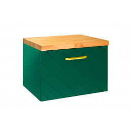 Тумба під умивал.без стільниці FLOO 60 L 60x50x40 +сифон, зол. ручка, візерунок зліва, зелена