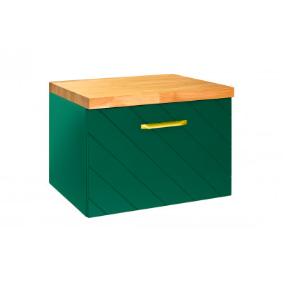 Тумба під умивал.без стільниці FLOO 60 L 60x50x40 +сифон, зол. ручка, візерунок зліва, зелена Тумба під умивал.без стільниці FLOO 60 L 60x50x40 +сифон, зол. ручка, візерунок зліва, зелена