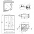 Гідробокс Tani SBM90x90.SAT.HIGH.FR, високий, скло Frost 4 мм + стінки WHI Lidz