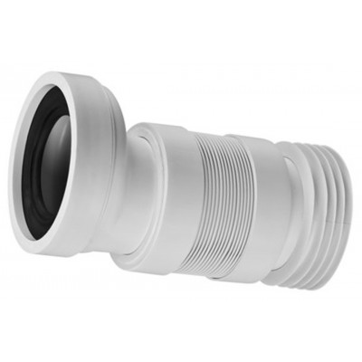 Коліно-підключення еластичне до WC зміщене на 20 мм з ущільненням L-110 мм WC-CON4F