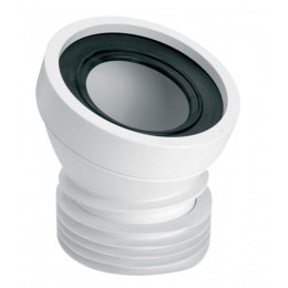Коліно для унітазу під кутом 22 з ущільнювачем L-125 mm HC39-22