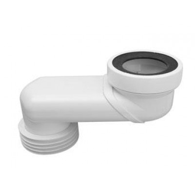 Коліно-підключення до WC зі зміщеним центром 130 мм з ущільнювачем WCLO-13 Коліно-підключення до WC зі зміщеним центром 130 мм з ущільнювачем WCLO-13