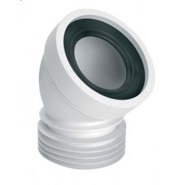 Коліно для унітазу під кутом 45 з ущільненням L-160 mm WC-CON16 Коліно для унітазу під кутом 45 з ущільненням L-160 mm WC-CON16