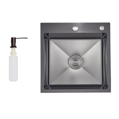 Мийка для кухні інтегрована Handmade H5050HB Decor Black PVD Honeycomb 2,5/0,5 мм LDH5050BDECPVD48369 Lidz